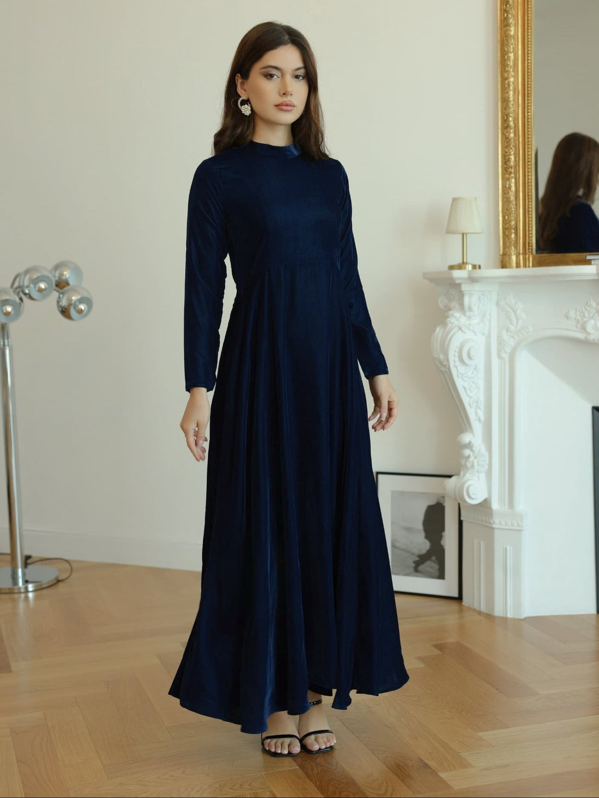 Shawn Blue Velvet Dress
