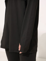 Onyx Black Active Zipper Flap Shirt