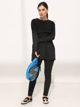 Onyx Black Active Zipper Flap Shirt