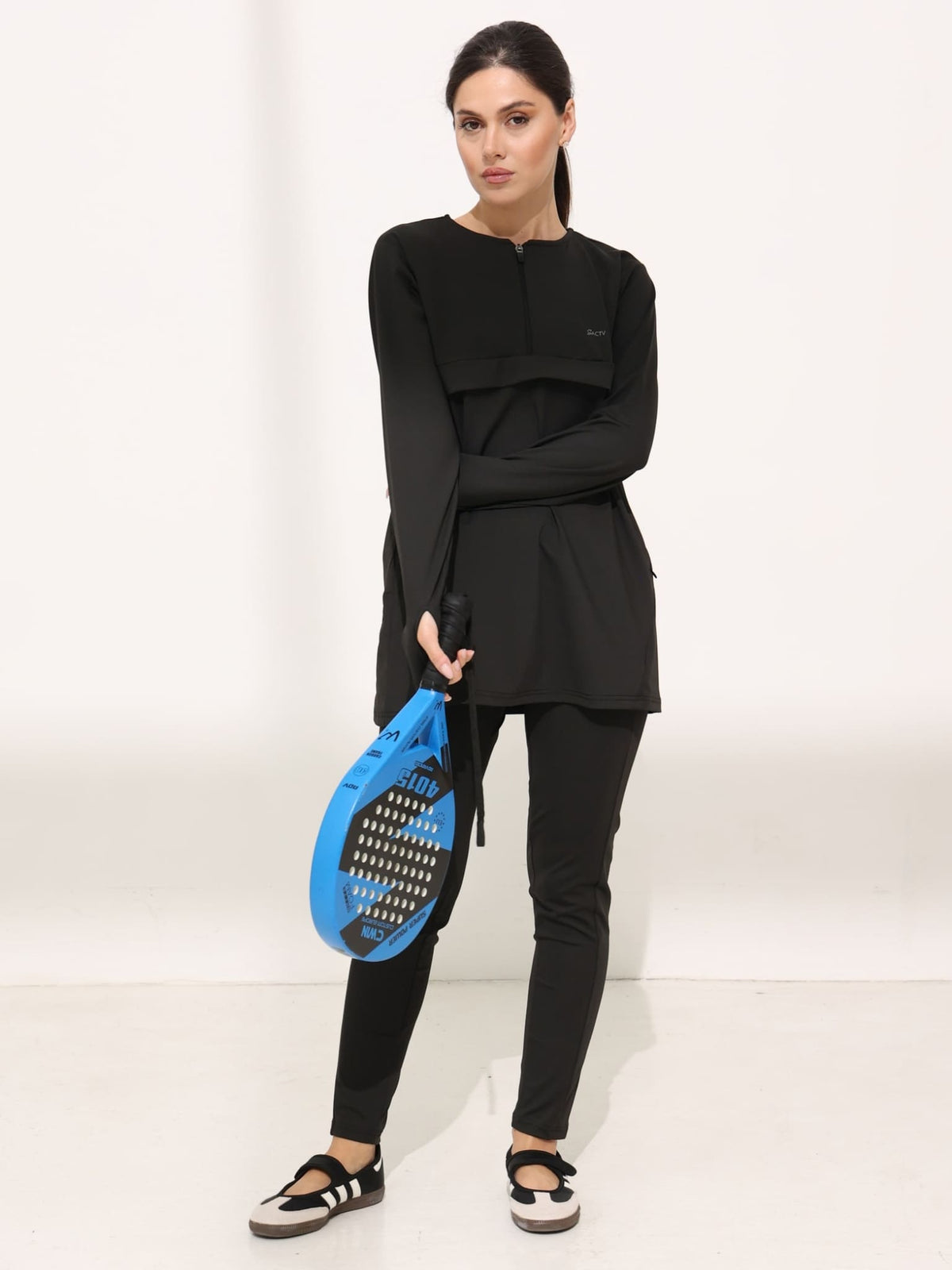 Onyx Black Active Zipper Flap Shirt