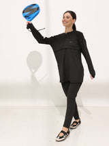 Onyx Black Active Zipper Flap Shirt