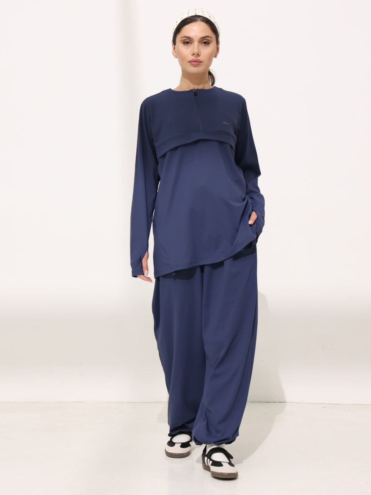 Onyx Blue Active Zipper Flap Shirt