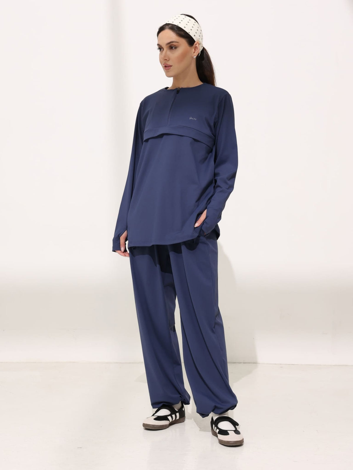 Onyx Blue Active Zipper Flap Shirt