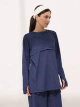 Onyx Blue Active Zipper Flap Shirt