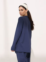 Onyx Blue Active Zipper Flap Shirt