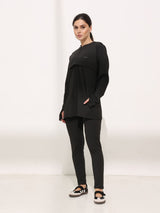 Onyx Black Active Zipper Flap Shirt