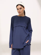 Onyx Blue Active Zipper Flap Shirt