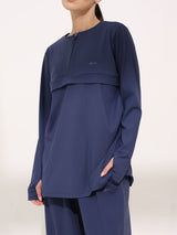 Onyx Blue Active Zipper Flap Shirt