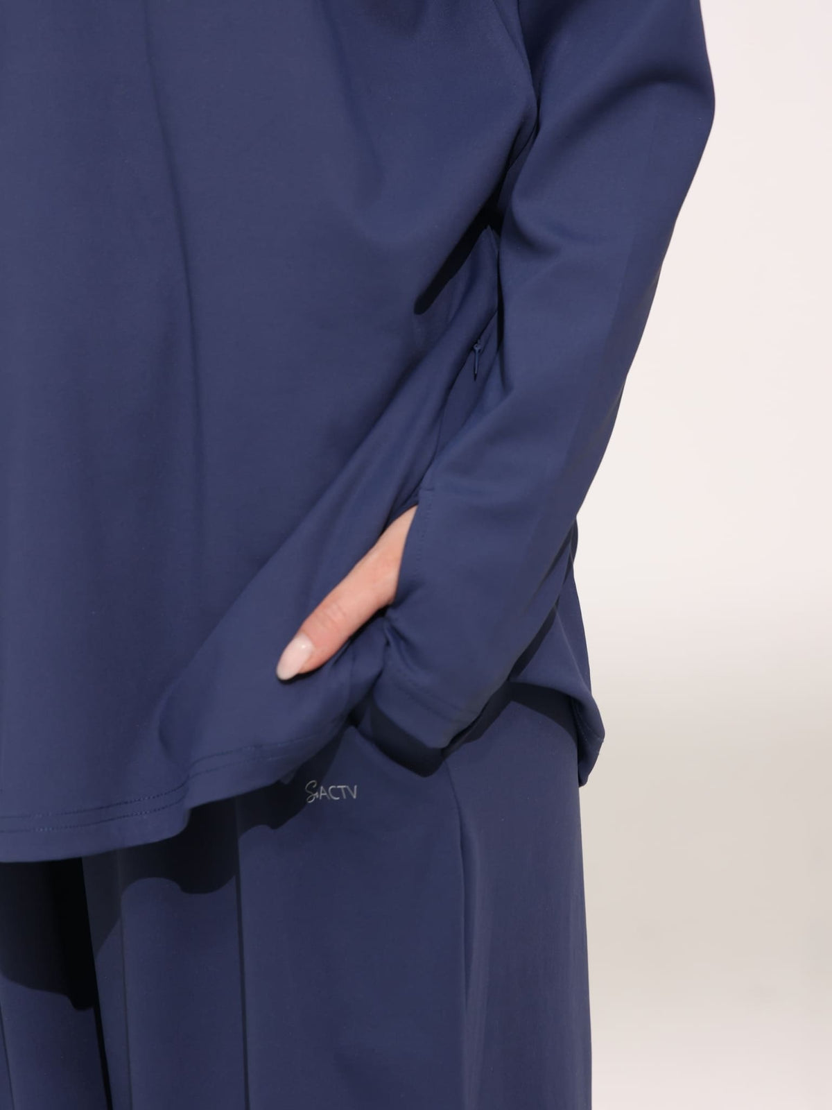Onyx Blue Active Zipper Flap Shirt