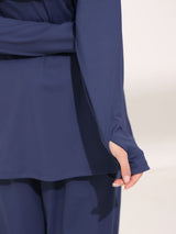 Onyx Blue Active Zipper Flap Shirt