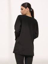 Onyx Black Active Zipper Flap Shirt