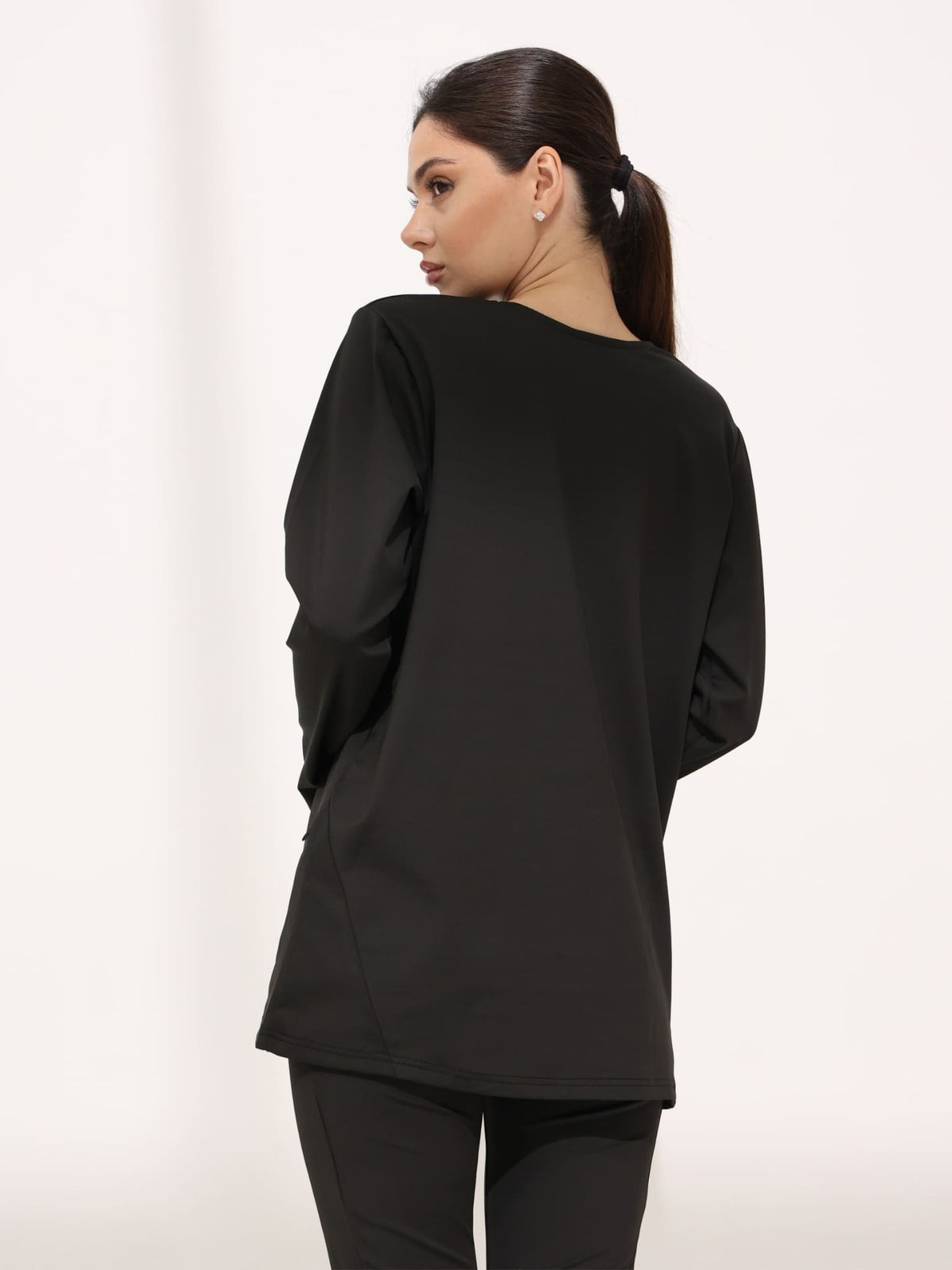 Onyx Black Active Zipper Flap Shirt