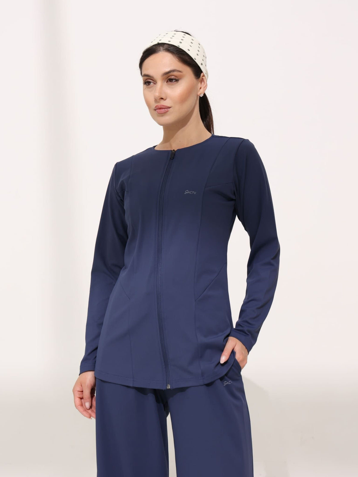 Zhen Blue Active Zipper Jacket
