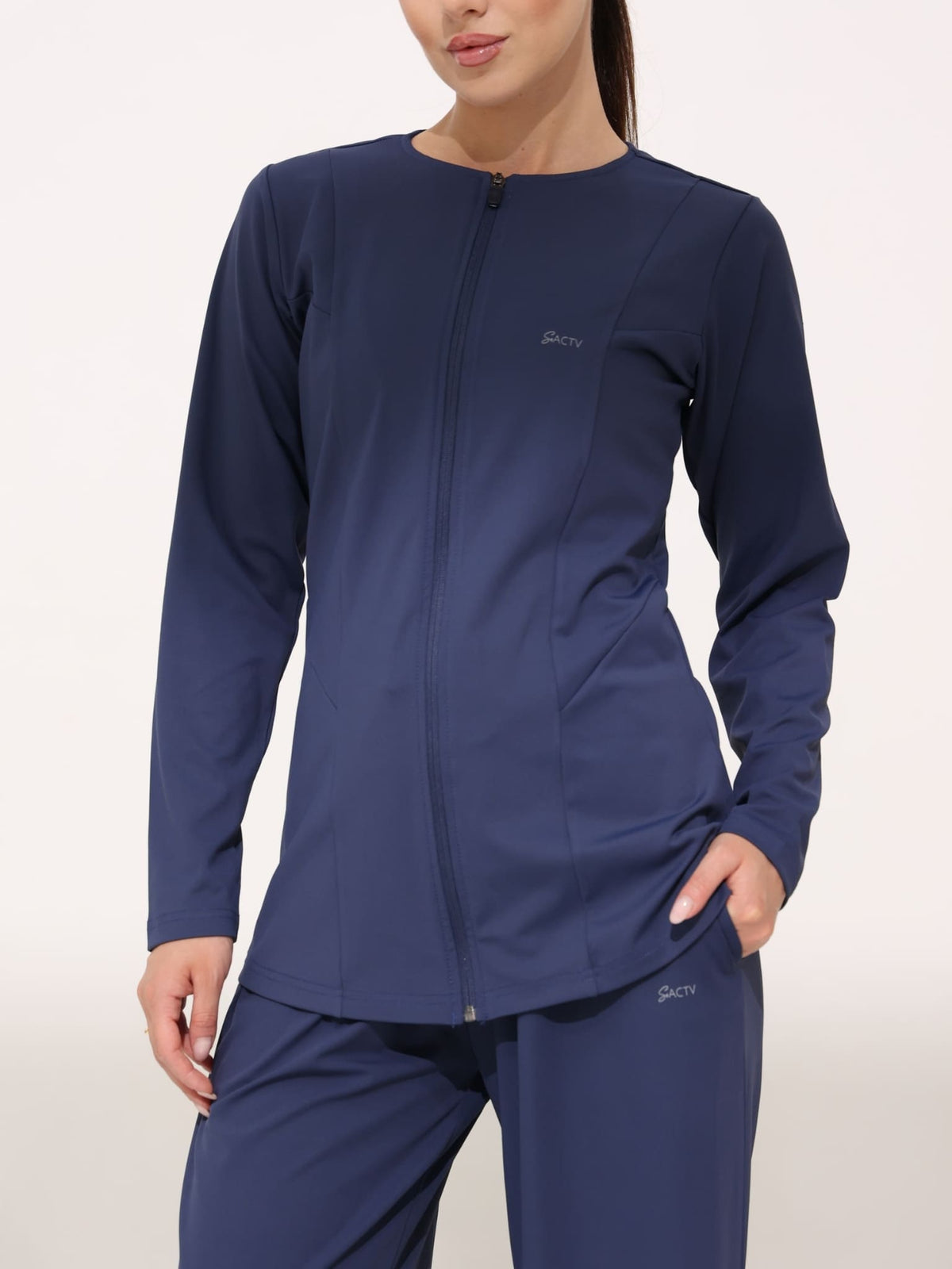 Zhen Blue Active Zipper Jacket