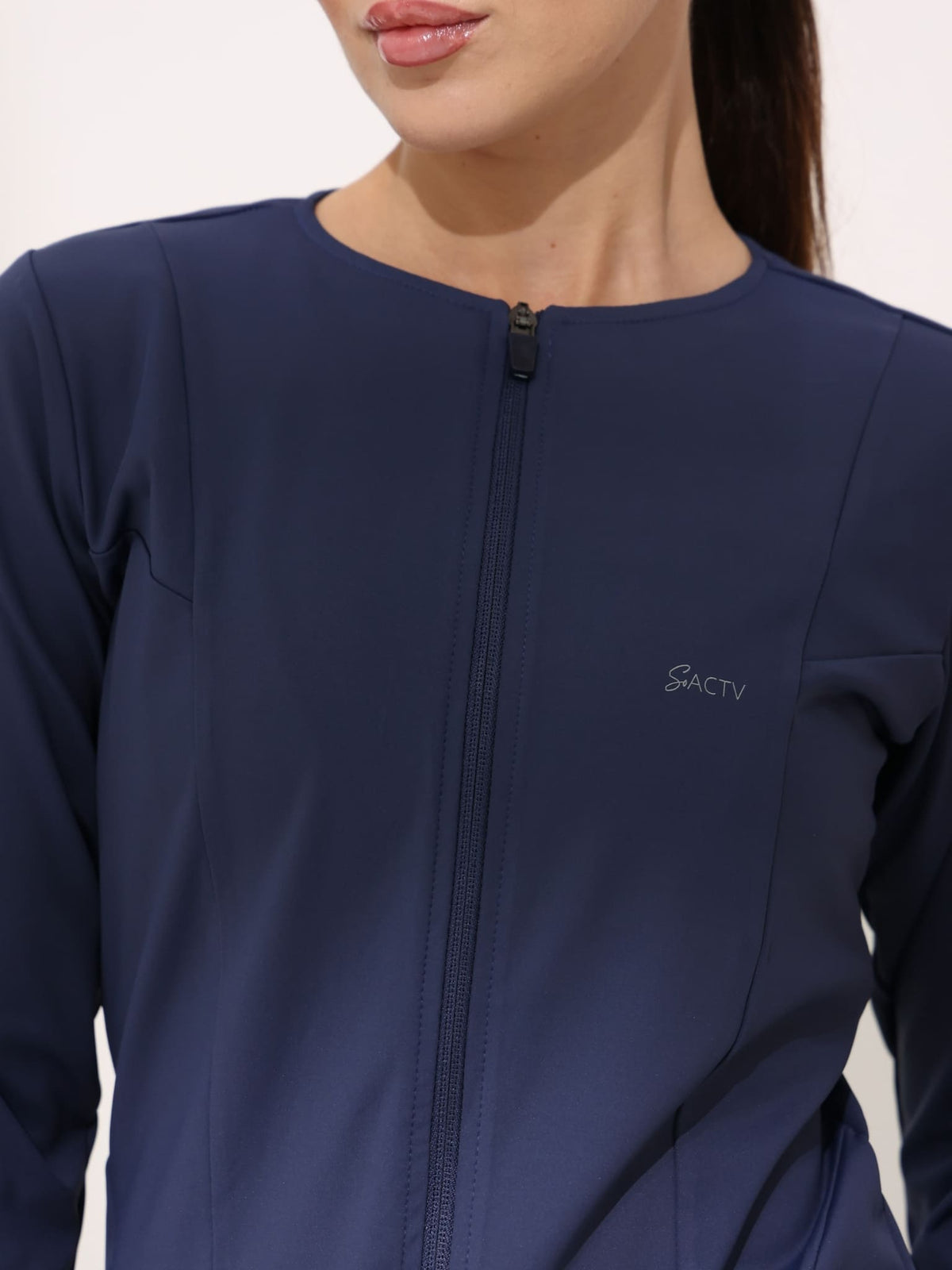 Zhen Blue Active Zipper Jacket