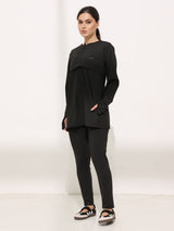 Onyx Black Active Zipper Flap Shirt