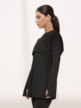 Onyx Black Active Zipper Flap Shirt