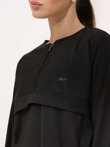 Onyx Black Active Zipper Flap Shirt