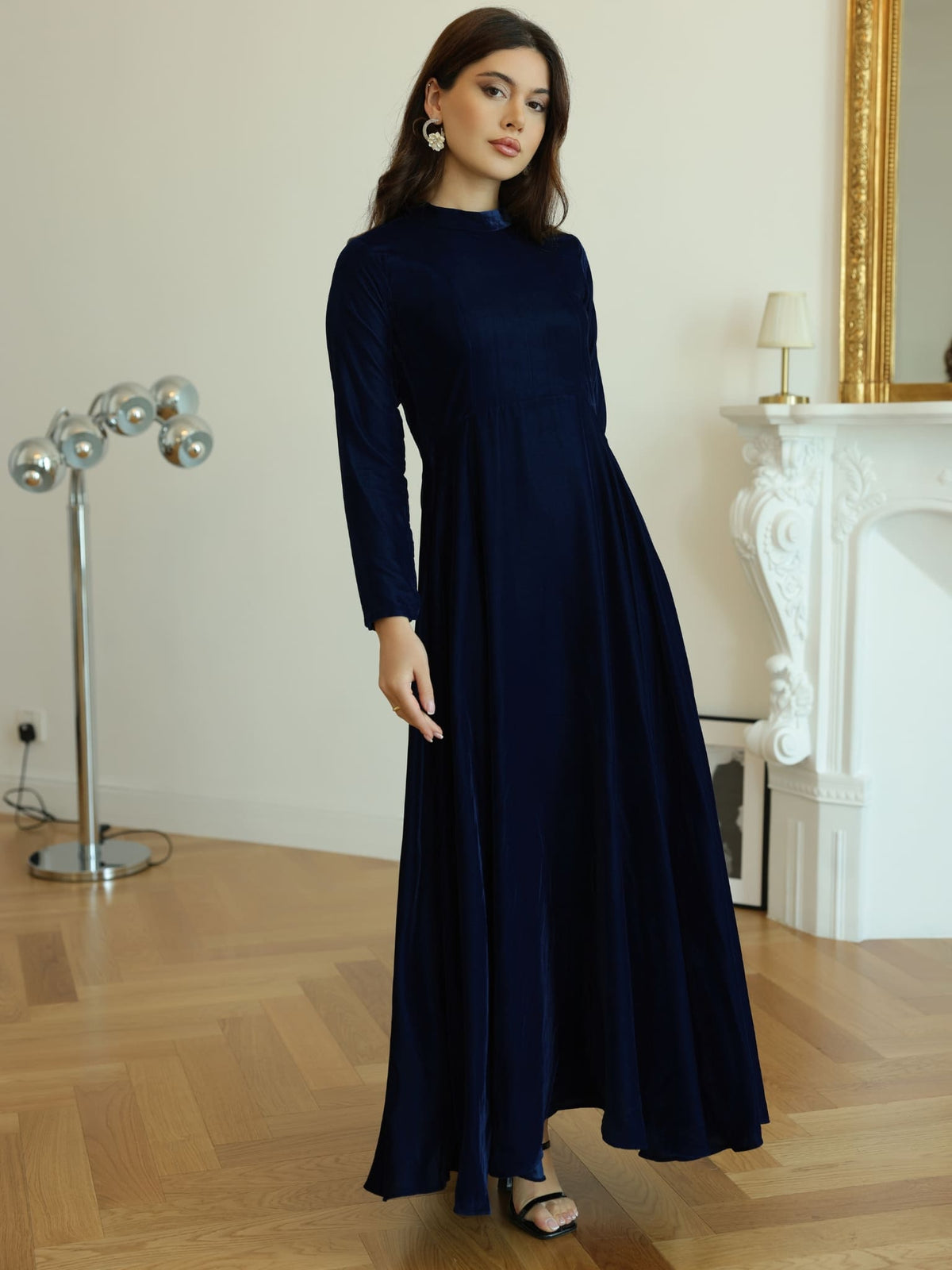 Shawn Blue Velvet Dress