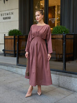 Neron Dusty Rose Pleated Dress