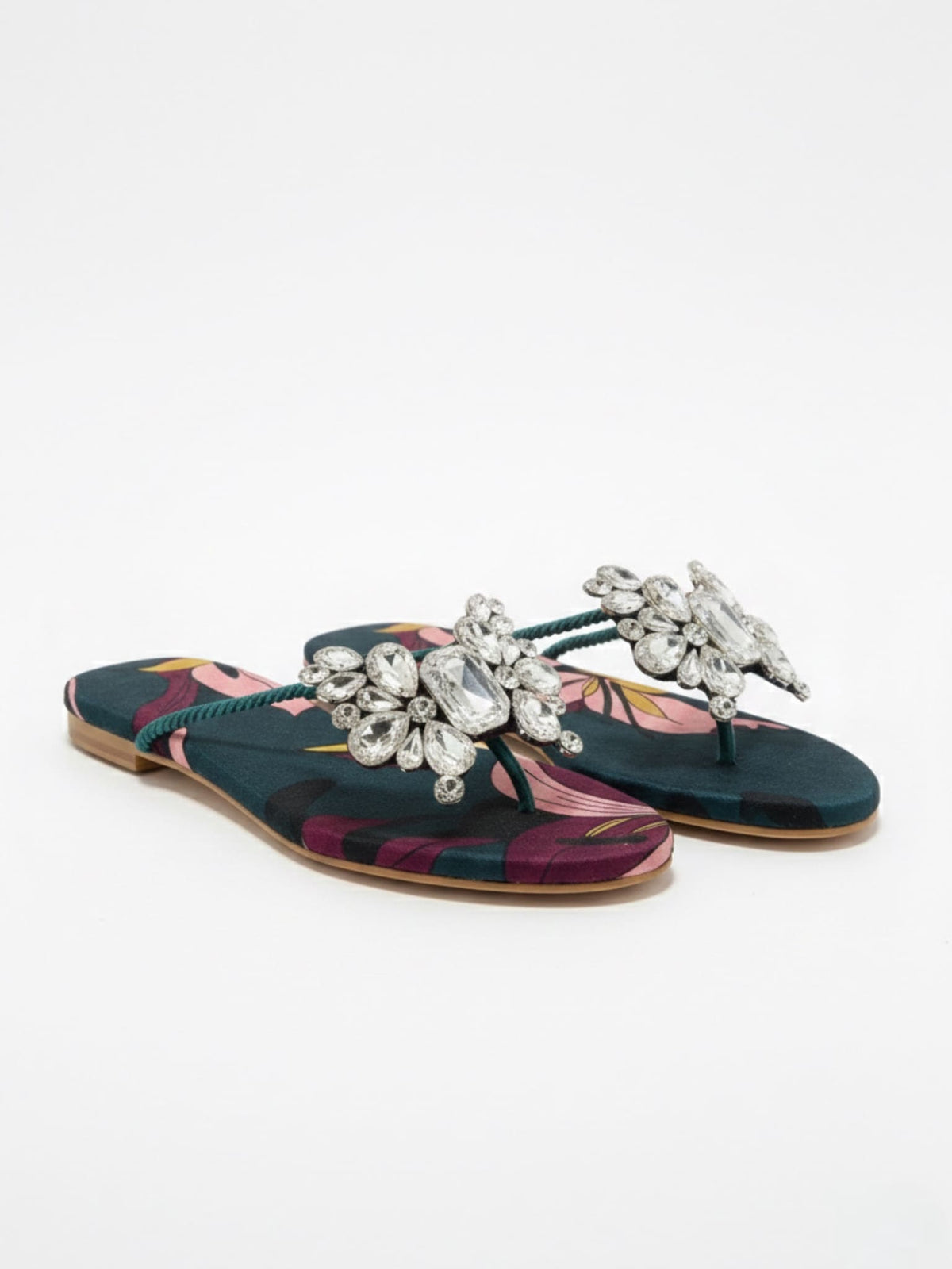 Teal Butterfly Slides / Flats