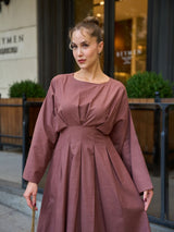 Neron Dusty Rose Pleated Dress