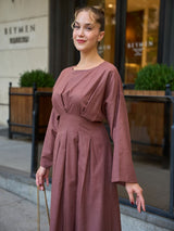 Neron Dusty Rose Pleated Dress