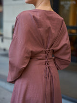 Neron Dusty Rose Pleated Dress
