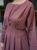 Neron Dusty Rose Pleated Dress