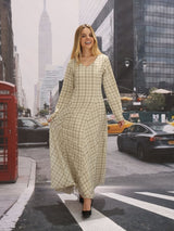 Lisa Plaid Fish Panel Long Dress