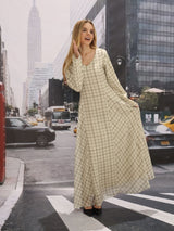 Lisa Plaid Fish Panel Long Dress
