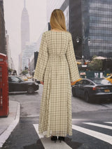 Lisa Plaid Fish Panel Long Dress