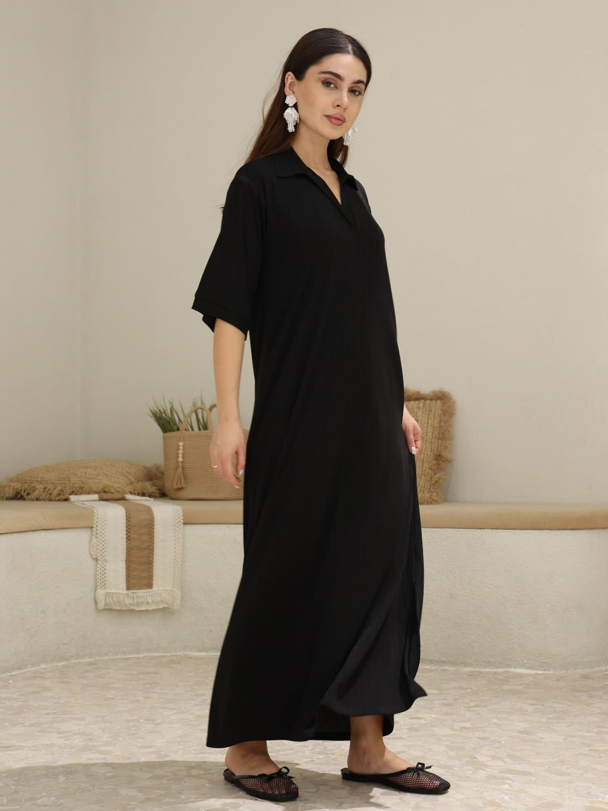 Zienna Black Shirt Dress