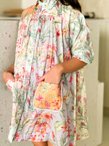 Mini Corsage Floral Pocket Dress