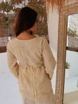 Rochelle Thread Embroidery Asymmetric Shirt