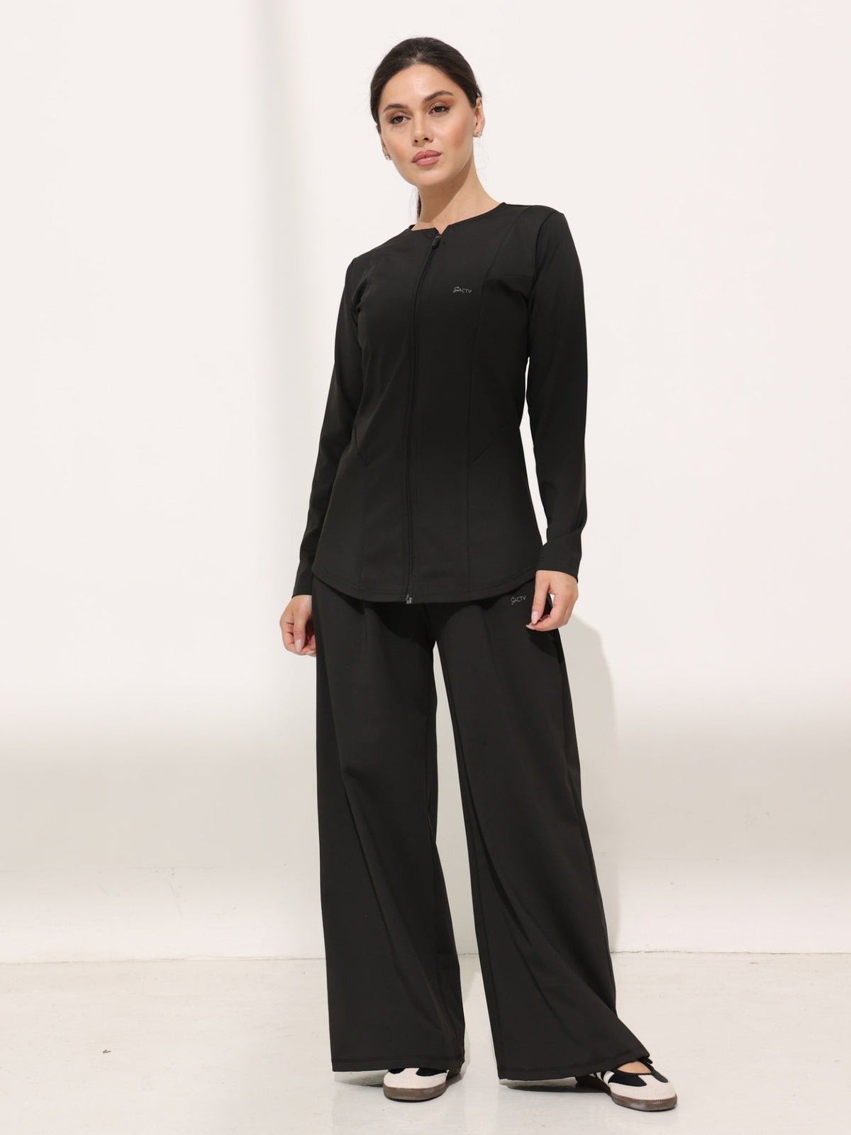 Zhen Black Active Zipper Jacket