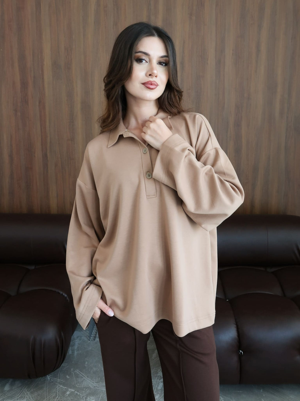 Drift Camel Brown Soft Sweat Polo