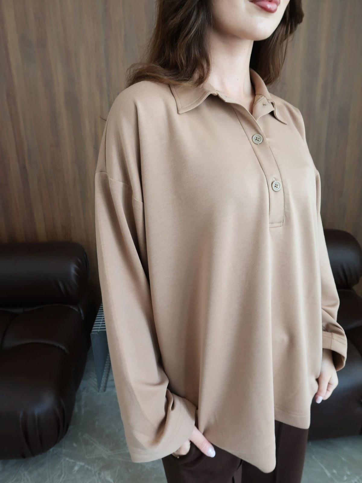 Drift Camel Brown Soft Sweat Polo