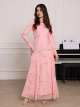 May Mesh Panel Long Dress