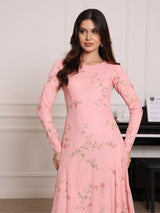 May Mesh Panel Long Dress