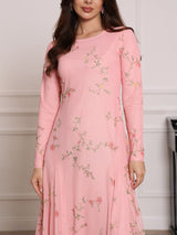 May Mesh Panel Long Dress