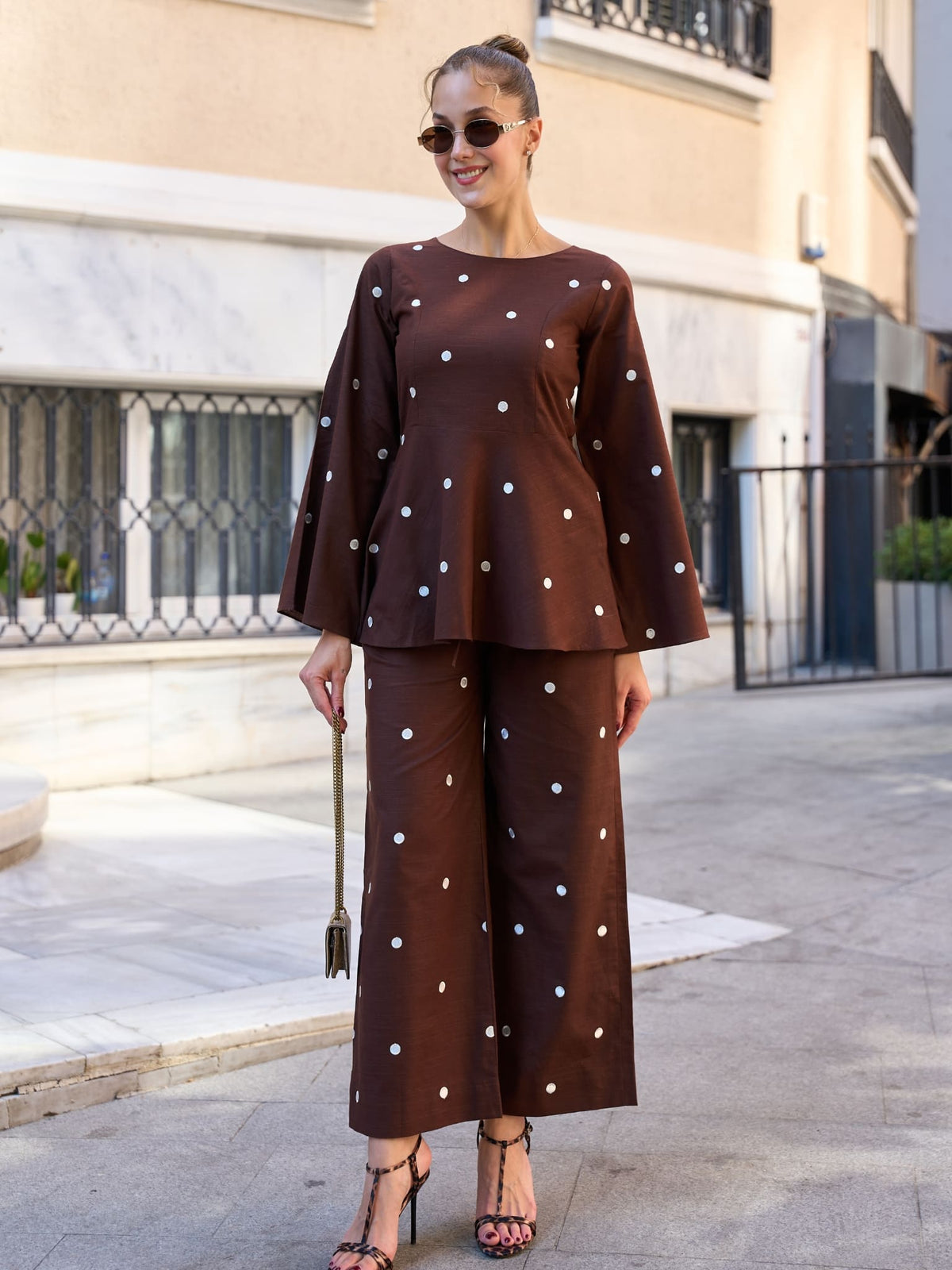 Ricci Polka Brown Shirt