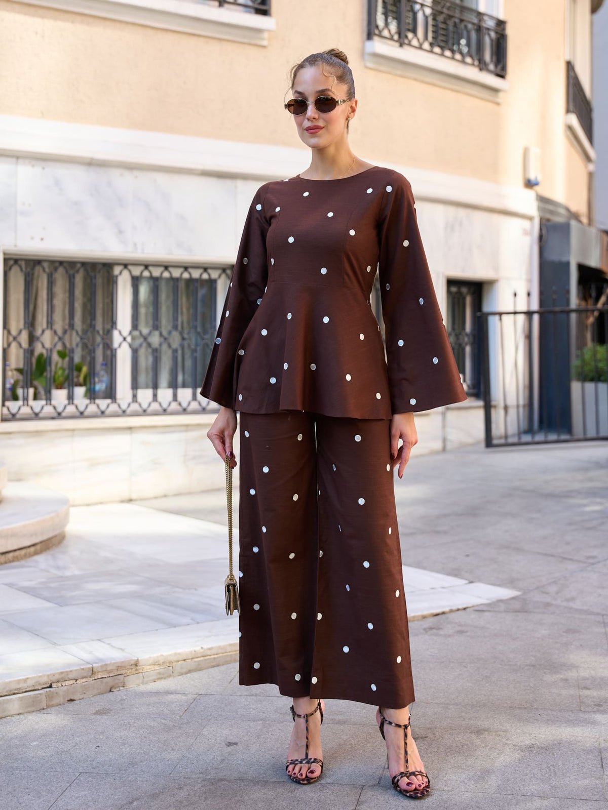 Ricci Polka Brown Shirt