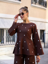 Ricci Polka Brown Shirt