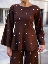 Ricci Polka Brown Shirt