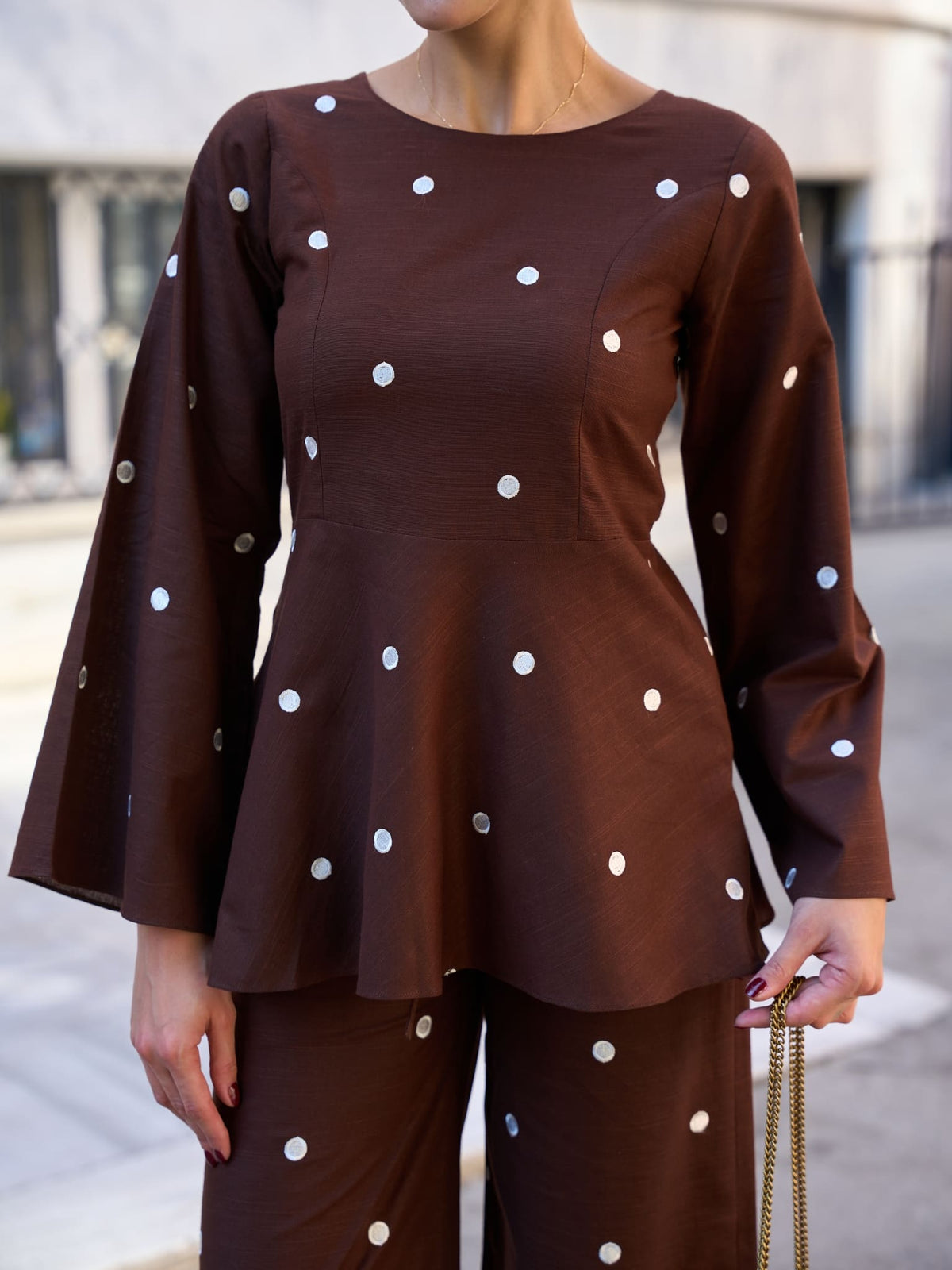 Ricci Polka Brown Shirt