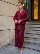 Fierro Maroon Chinese Knot Shirt