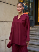 Fierro Maroon Chinese Knot Shirt