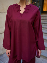Fierro Maroon Chinese Knot Shirt