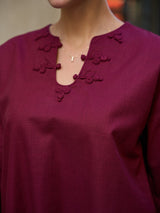 Fierro Maroon Chinese Knot Shirt